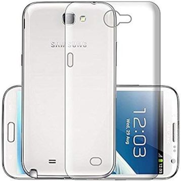 Kvy Samsung Galaxy Note 2 Kamera Korumalı Süper Silikon Şeffaf Kılıf