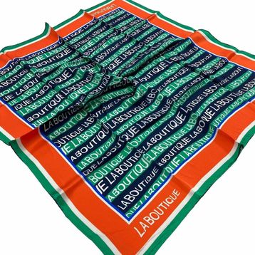 La Boutique 1631-06 Yeşil Harf Desenli Sura İpek Eşarp