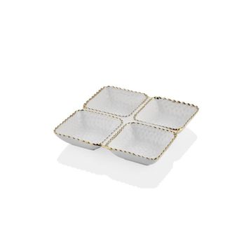 La Medore 1STV-029 Hammered 4'lü White Gold Çerezlik