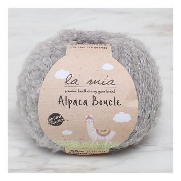 La Mia Alpaca Boucle 34385 L302 50 gr Gri El Örgü İpi