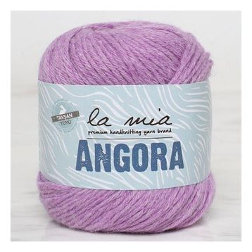 La Mia Angora 33801 L127 50 gr Mor El Örgü İpi