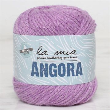 La Mia Angora 33801 L127 50 gr Mor El Örgü İpi