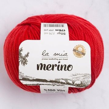 La Mia Merino 33789 L092 Kırmızı El Örgü İpi