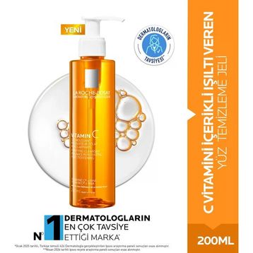 La Roche-Posay 200 ML C Vitamini İçerikli Işıltı Veren Yüz Temizleme Jeli