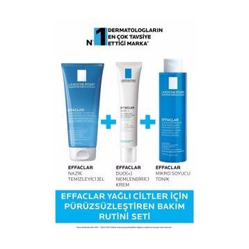 La Roche-Posay Effaclar Yağlı Ciltler için Pürüzsüzleştiren Bakım Rutini Seti