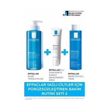 La Roche-Posay Effaclar Yağlı Ciltler İçin Pürüzsüzleştiren Siyah Nokta Karşıtı Bakım Seti