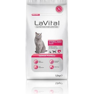 La Vital 1.5 kg Kısırlaştırılmış Somonlu Formula Yetişkin Kuru Kedi Maması