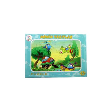 Laço Kids Frame Komik Taşıtlar Puzzle