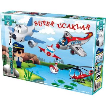 Laço Kids Süper Uçaklar 100 Parça Kutu Puzzle