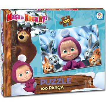 Laço Masha Maşa Koca Ayı 100 Parça Çocuk Puzzle