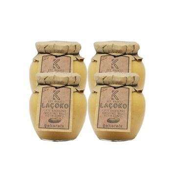 Laçoko 1.4 kg Şekersiz Katkısız Glutensiz Doğal Çifte Kavrulmuş Parçacıklı Ballı Yer Fıstığı Ezmesi