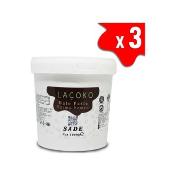 Laçoko 1 kg Kova Şekersiz Katkısız Vegan Doğal Hurma Ezmesi Hurma Dolgusu Hurma Püresi