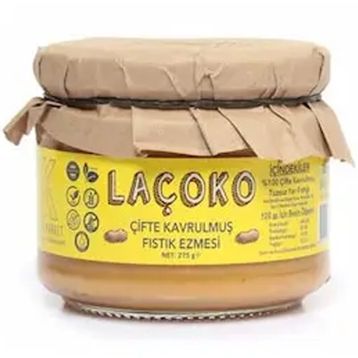 Laçoko 275 Gr Şekersiz Doğal Çifte Kavrulmuş Yer Fıstığı Ezmesi