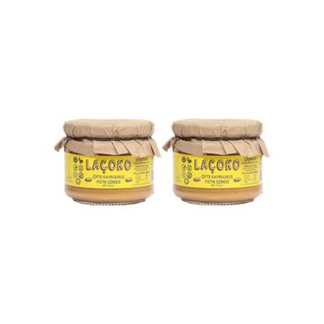 Laçoko 550 gr Şekersiz Katkısız Glutensiz Vegan Doğal Çifte Kavrulmuş Yer Fıstığı Ezmesi