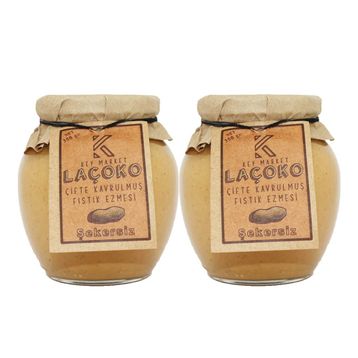 Laçoko 700 gr Şekersiz Katkısız Glutensiz Vegan Doğal Çifte Kavrulmuş Yer Fıstığı Ezmesi