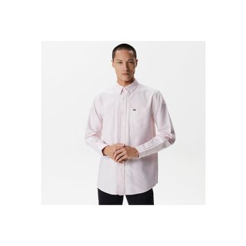Lacoste CH1911F Regular Fit Düğmeli Yaka Organik Pamuk Açık Pembe Erkek Gömlek
