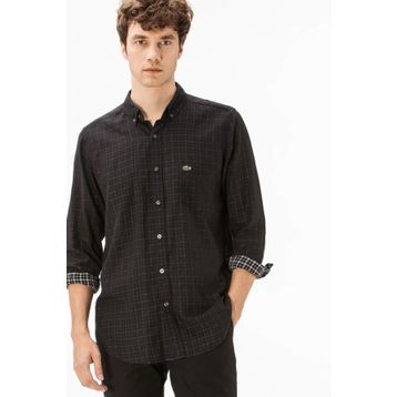 Lacoste CH1941 Regular Fit Siyah Erkek Gömlek