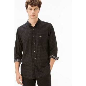 Lacoste CH1941 Regular Fit Siyah Erkek Gömlek