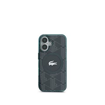 Lacoste iPhone 16 IML Timsah Logolu Monogram Magsafe Yeşil Uyumlu Telefon Kılıfı