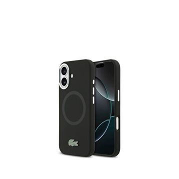 Lacoste iPhone 17 İkonik Logolu Metal Kamera Çerçeveli Magsafe Siyah Uyumlu Telefon Kılıfı