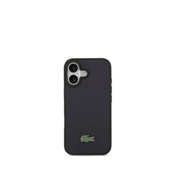 Lacoste iPhone 17 Pike Desenli Metal Logolu Kartlıklı Magsafe Lacivert Uyumlu Telefon Kılıfı