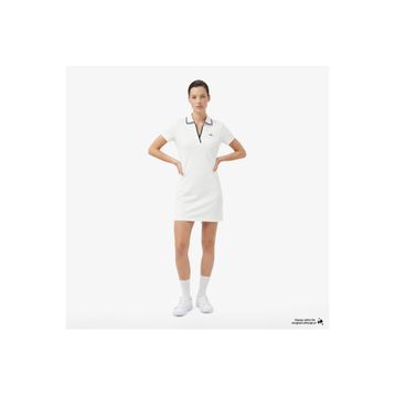 Lacoste Kadın Classic Fit Kısa Kollu Polo Yaka Beyaz Elbise
