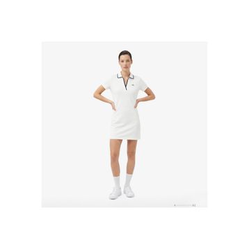 Lacoste Kadın Classic Fit Kısa Kollu Polo Yaka Beyaz Elbise