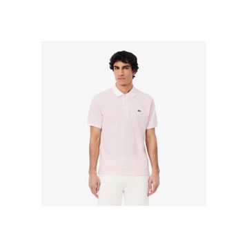 Lacoste L.12.12 Classic Fit Çizgili Pembe Polo Erkek T-shirt
