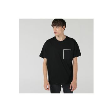 Lacoste Siyah Erkek Relaxed Fit Bisiklet Yaka Baskılı T-shirt