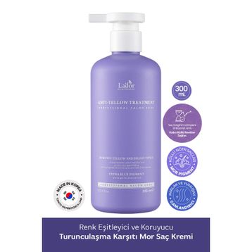 Lador Renk Eşitleyici ve Koruyucu Turunculaşma Karşıtı Anti Yellow Treatment 300 ml Mor Saç Kremi