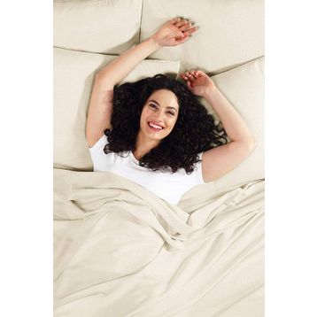 Lady Moda %100 Pamuklu Penye Lastikli Krem Çift Kişilik Çarşaf