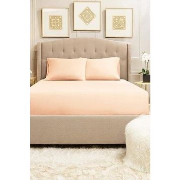 Lady Moda %100 Pamuklu Penye Lastikli Pudra Çift Kişilik Çarşaf