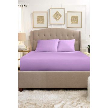 Lady Moda Pamuklu Penye Lastikli Lila Battal Boy Çarşaf