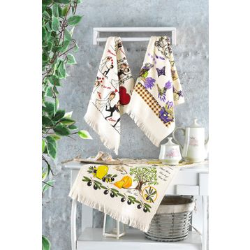 LadyNil 40x60 cm %100 Pamuk 3'lü Set Mutfak Havlusu