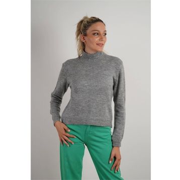 Lafaba 19K131120 Gri Balıkçı Yaka Triko Kadın Kazak