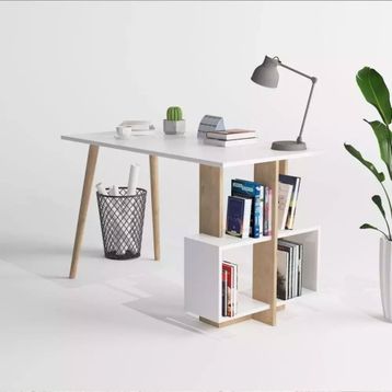 Lagomood Side Beyaz Meşe Çalışma Masası