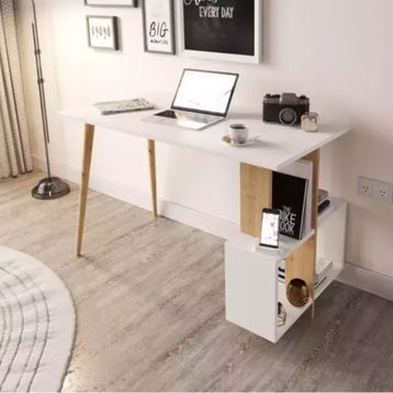 Lagomood Side Beyaz Meşe Çalışma Masası