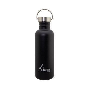 Laken Paslanmaz Çelik Basik Şişe 1 lt Black Termos