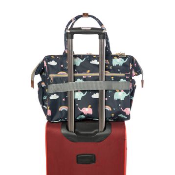 Lal Baby Baggage Bag Fil Desenli Lacivert Omuz Askılı Anne Bebek Bakım Çantası