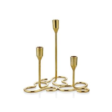 La'Medore Curve Brass 25x25x25.5 cm 3'lü Mumluk