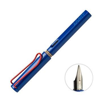 Lamy Safari 14 Mk-M Mavi Gövde Kırmızı Klips M Uç Dolma Kalem