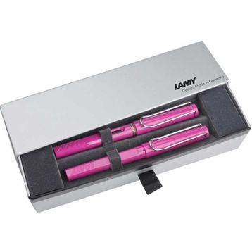 Lamy Safari Parlak Pembe Dolma-Roller Kalem Seti