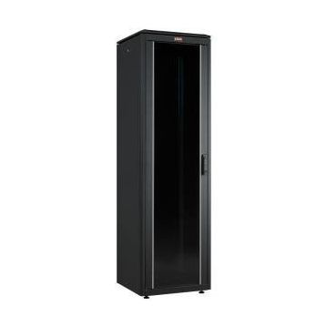 Lande 42U 600x600 Siyah Tekerlekli Rack Kabin