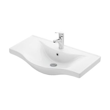Lapino Basic 80 cm Beyaz Konsollu Lavabo