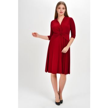 Laranor 19LB9193 Bordo Burgu Yaka Kadın Elbise