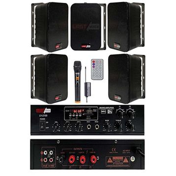 Lastvoice Black Large Plus Paket-4 Hoparlör ve Amfi Anons Ses Sistemi Seti