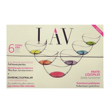 Lav VIR261 6'lı Cam Kase Seti