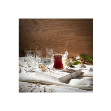 Lav ZEN277 6'lı Cam Çay Tabağı Seti