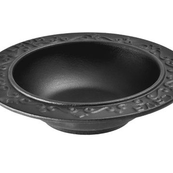 Lava 18 cm Siyah Döküm Oval Döner Sos Tabağı