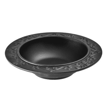 Lava 18 cm Siyah Döküm Oval Döner Sos Tabağı